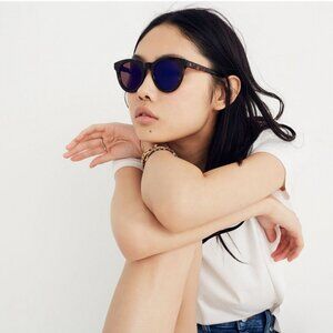 Madewell Halliday Rasin Tortoise Frame Purple Flash Mirror Lens Sunglasses 46mm